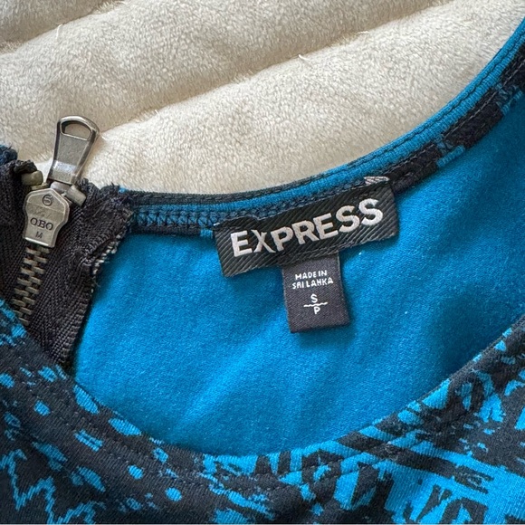 Express Blue and Black Peplum Tank Size S - Picture 3 of 3